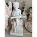 High Quality Stone Naughty Nude Boy Statue Writing Sculpture